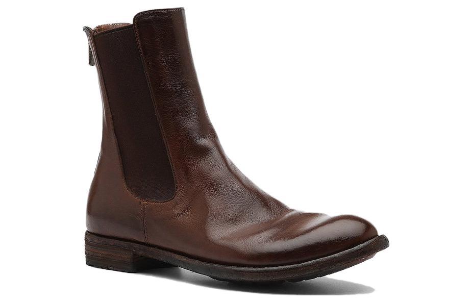 Order Officine Creative 皮革 圓頭 短筒 切爾西靴 女款 棕色