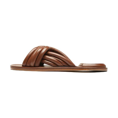 (W) Officine Creative Cybille 'Brown Leather Slides'