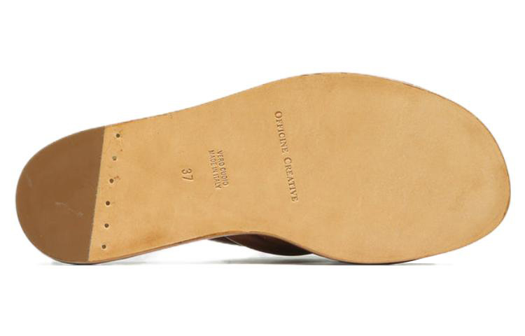(W) Officine Creative Cybille 'Brown Leather Slides' 圖 5