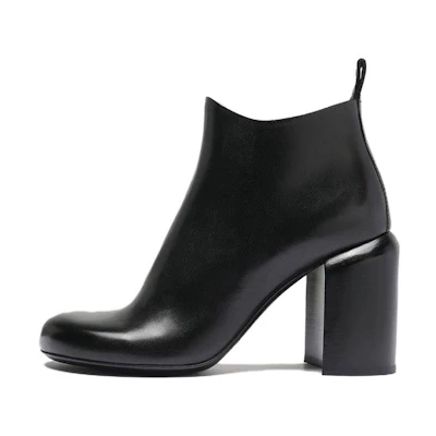 (W) Officine Creative Esther 'Black Leather Ankle Boots'