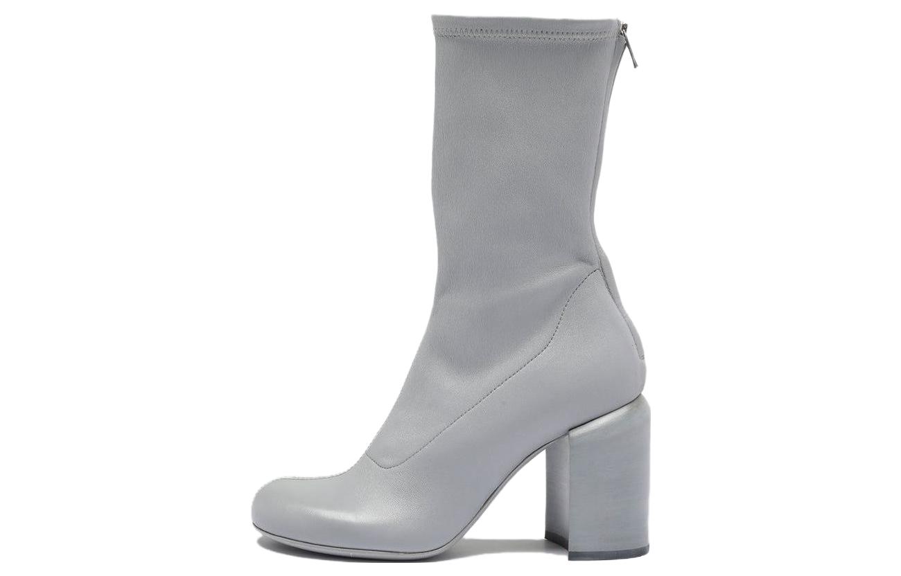 (Women) Officine Creative Esther 'Grey Zip Round-Toe Heeled Ankle Boot' OCDESTH003GUA14H119