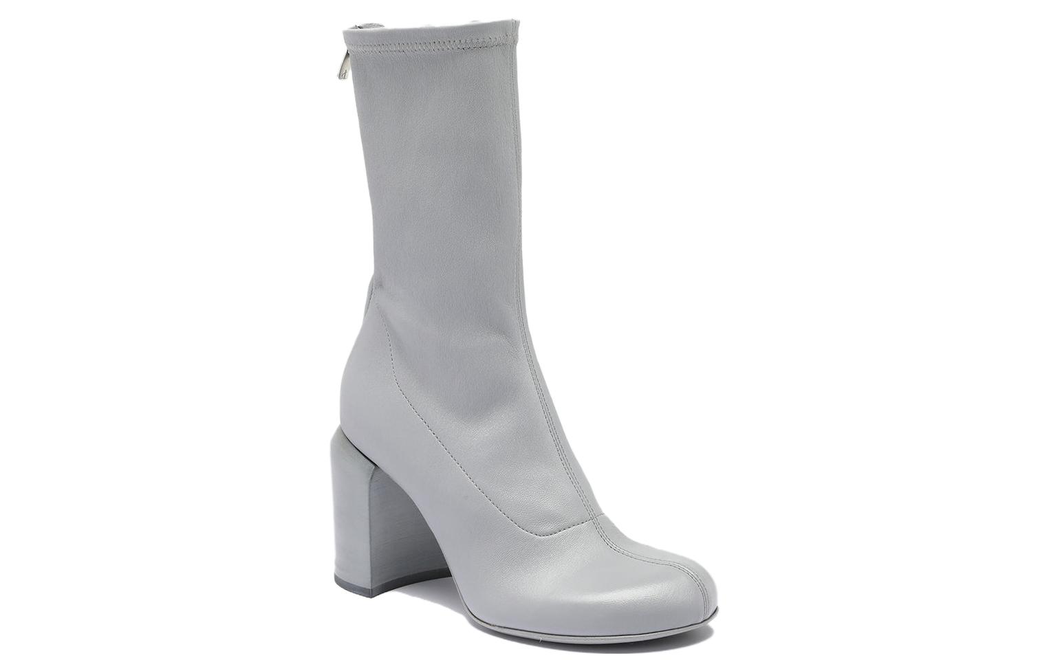 (W) Officine Creative Esther 'Grey Zip Round-Toe Heeled Ankle Boot' 圖 2