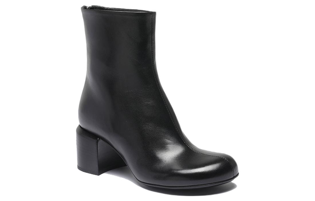 Order (W) Officine Creative黑色皮革休闲粗跟短靴 OCDETHE004GUAN21000