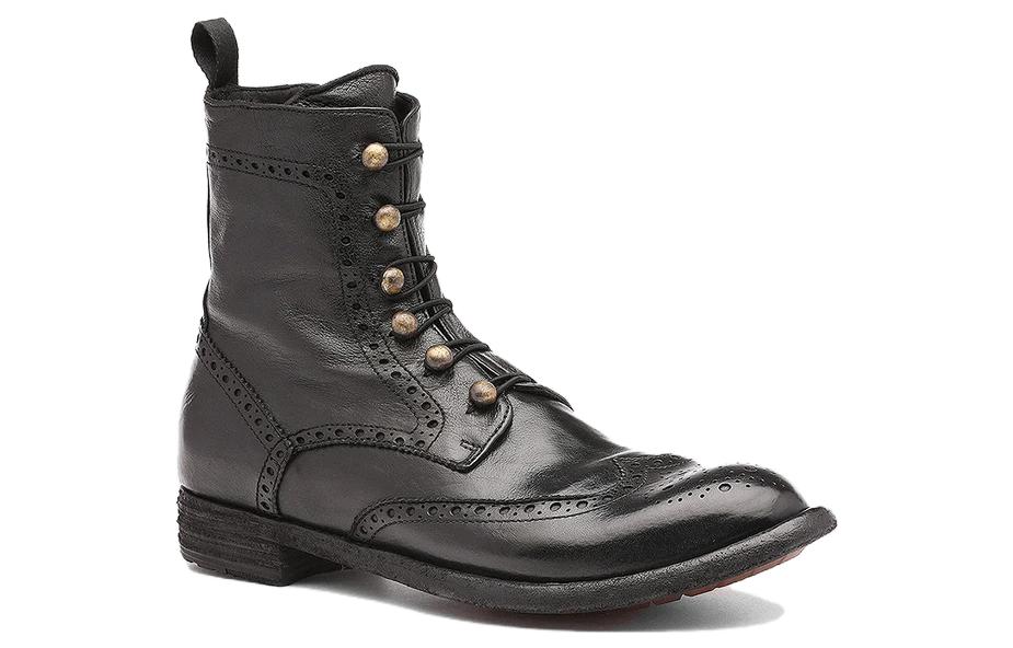 Order (W) Botas de Cuero Officine Creative 'Punta Redonda Negra'. OCDLEXI131IGNIS1000