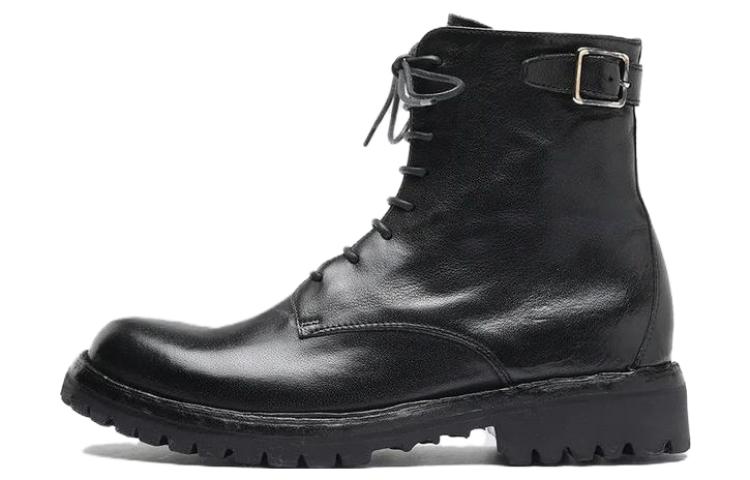 (Women) Officine Creative Leather Ankle Boots 'Simple Round Toe Black' OCDLORA001IGNIS1000