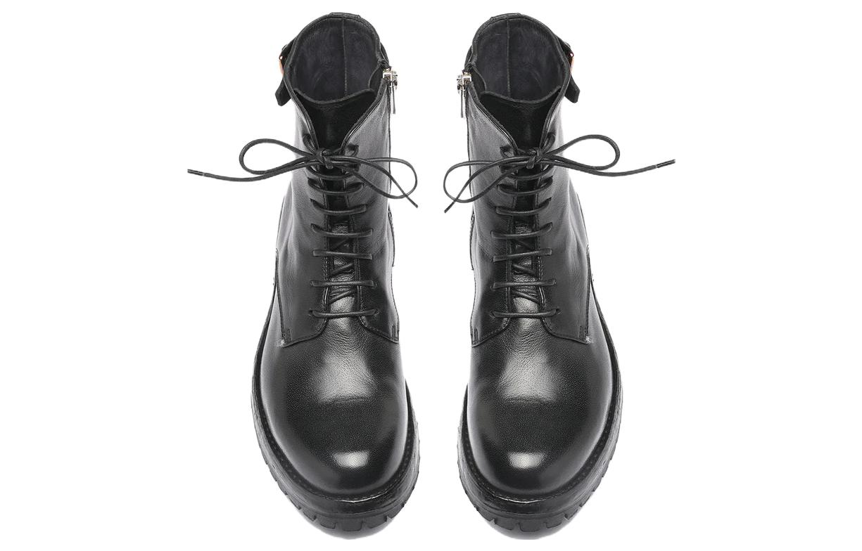 Shop (Women) Officine Creative Leather Ankle Boots 'Simple Round Toe Black' OCDLORA001IGNIS1000