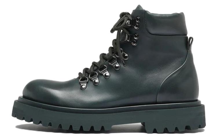 (W) Officine Creative Leather Boots 'Black Round-Toe'