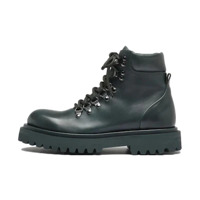 (W) Officine Creative Leather Boots 'Black Round-Toe'