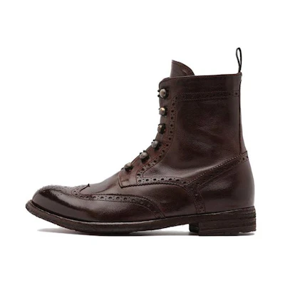 (W) Officine Creative Leather Round Toe Ankle Boot 'Brown'