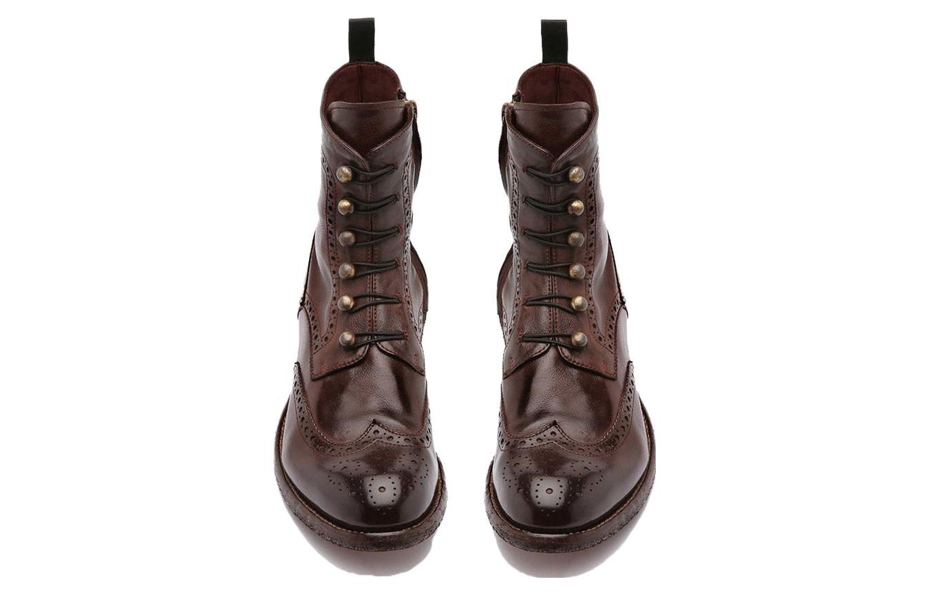 (W) Officine Creative Leather Round Toe Ankle Boot 'Brown' 圖 3
