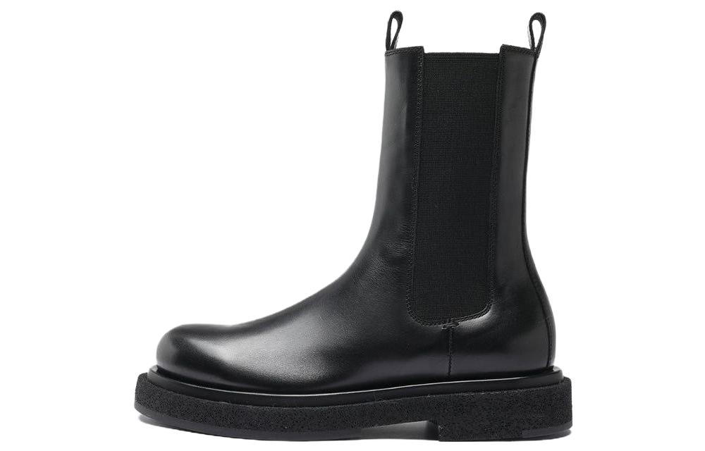 (Women) Officine Creative Leather Round Toe Slip-On Ankle Boot 'Black' OCDTONA105BUT121000