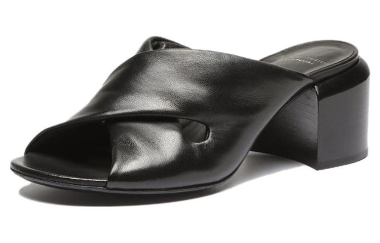 (Women) Officine Creative Leather Slide 'Simple Elegance Black' OCDETHE012GUANT1000