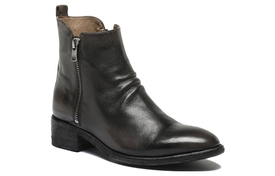 (W) Officine Creative Leather Zip Ankle Boots 'Black' 圖 2