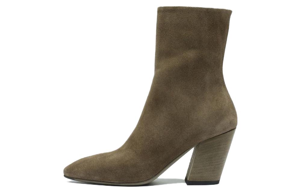 (Women) Officine Creative Leather Zippered Ankle Boots 'Taupe' OCDSEVR001LIC23F395