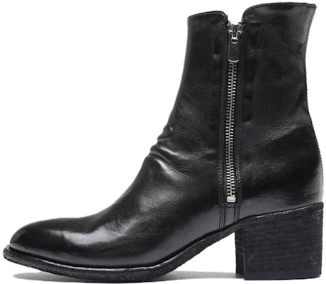 (Women) Officine Creative Leather Zippered Round Toe High Heel Ankle Boot 'Black' OCDDENN103IGNIS1000 Buy (Women) Officine Creative Leather Zippered Round Toe High Heel Ankle Boot 'Black' OCDDENN103IGNIS1000