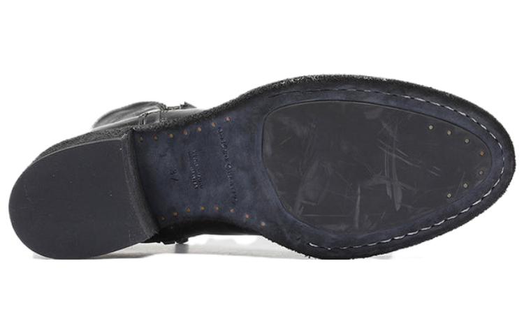 Purchase (W) Officine Creative Boot Hak Tinggi Kulit Hitam dengan Ritsleting Bulat di Ujungnya. OCDDENN103IGNIS1000