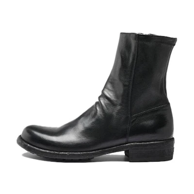 (W) Officine Creative Legrand 'Black Leather Casual Boot'
