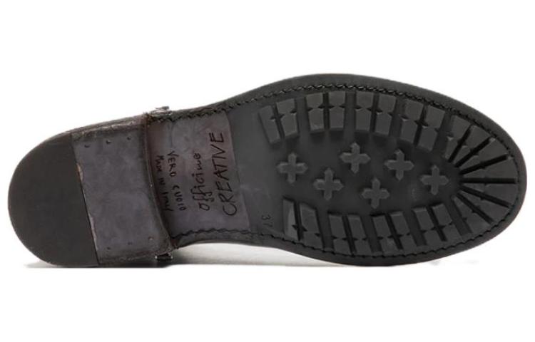 Shop Officine Creative Legrand 皮革 文藝 短筒 切爾西靴 女款 酒紅色