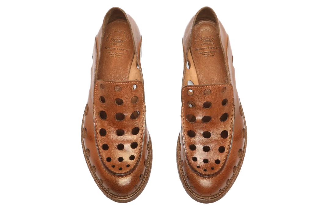 Shop (W) Officine Creative 圆头时尚棕色乐福鞋 OCDLEXI542IGN09E271