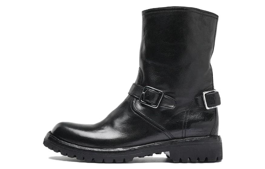 (W) Officine Creative Loraine 'Simplified Casual Black Leather Ankle Boot'