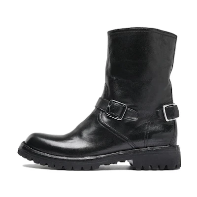 (W) Officine Creative Loraine 'Simplified Casual Black Leather Ankle Boot'