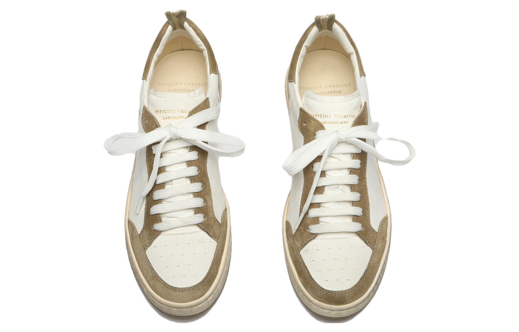 Shop (Women) Officine Creative Low Top Sneaker 'White Brown' OCDKAEE105LIC51S535