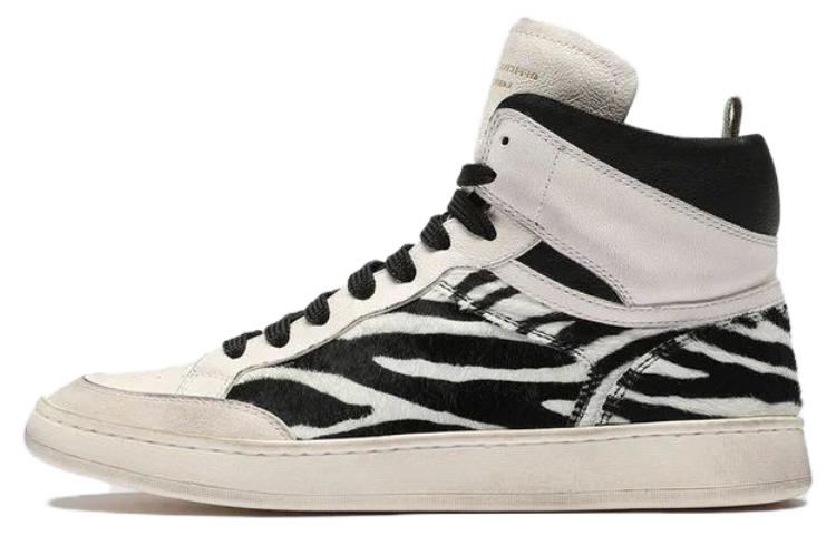 (Women) Officine Creative Mid-Top Leather Sneakers 'Black and White' OCDKAEE104OLI25B010