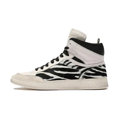 (W) Officine Creative Mid-Top Leather Sneakers 'Black and White'