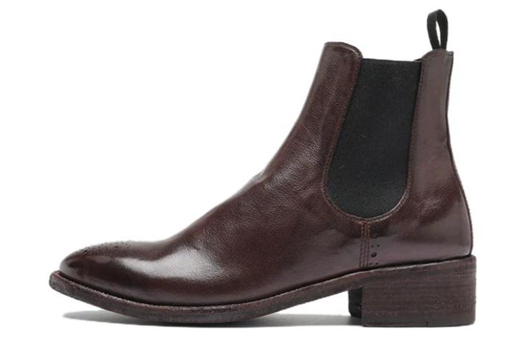 (Women) Officine Creative Seline 'Brown Leather Biker Chelsea Boot' OCDSELI002IGNISE663