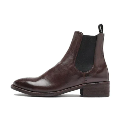 (W) Officine Creative Seline 'Brown Leather Biker Chelsea Boot'
