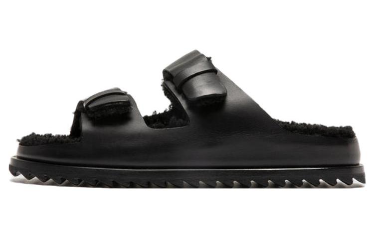 Buy (W) オフィチーネクリエイティブ レザー スライド (黒) OCDPELH012BUTTE1000