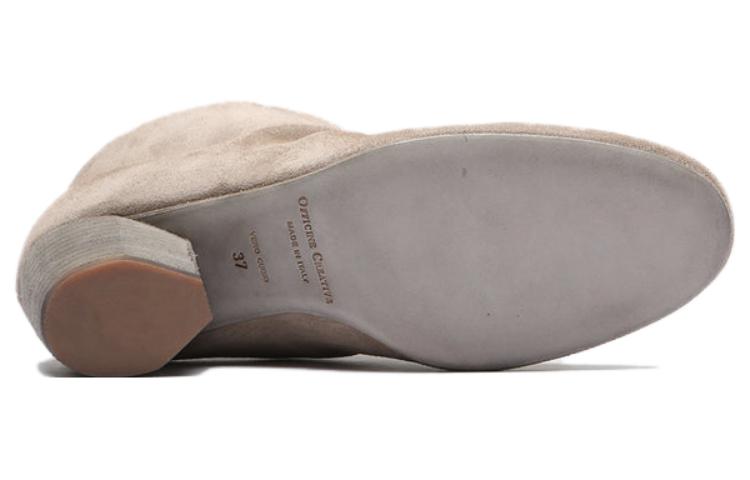 Shop Officine Creative 絨面 簡約時尚 短靴 5.5cm 女款 灰褐色