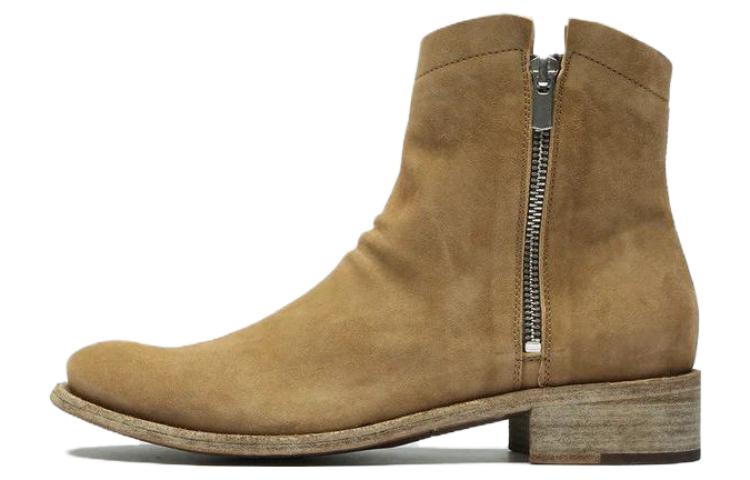 (W) Officine Creative Suede Fashion Round-Toe Ankle Boots 'Light Brown'