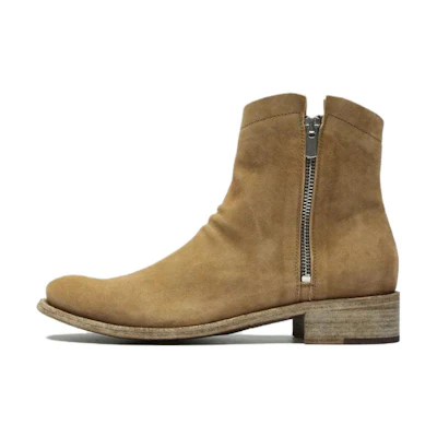(W) Officine Creative Suede Fashion Round-Toe Ankle Boots 'Light Brown'