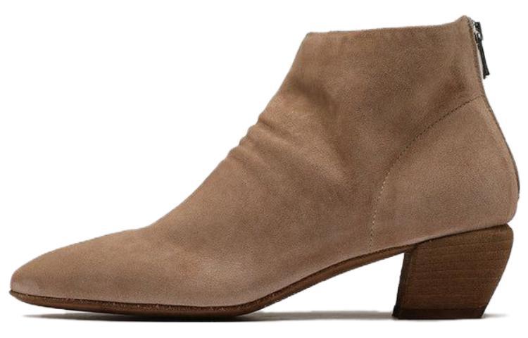 (Women) Officine Creative Zip Fashion Ankle Boots 'Brown Velvet' OCDSALL001OLI28ECRU