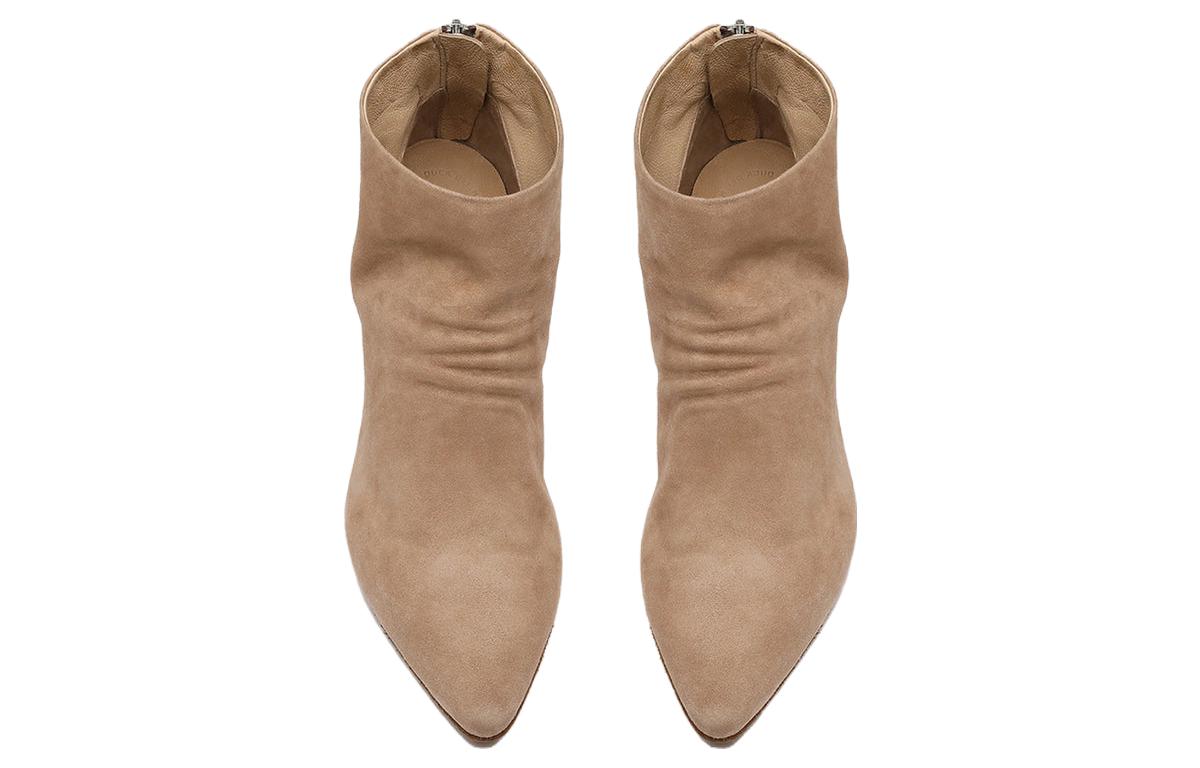 Lookbook (Women) Officine Creative Zip Fashion Ankle Boots 'Brown Velvet' OCDSALL001OLI28ECRU