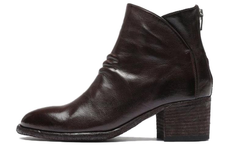 (Women) Officine Creative Zip Leather Ankle Boots 'Brown' OCDDENN100IGNISE663