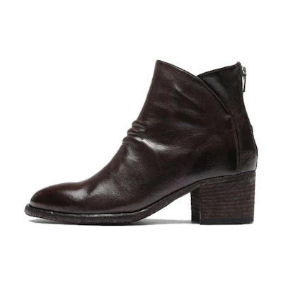 (W) Officine Creative Zip Leather Ankle Boots 'Brown'