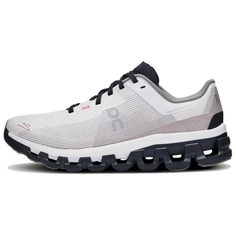 (Women) On Cloudflow 4 Running Shoes Grey White Non-Slip Durable Low-Top 3WD30320462