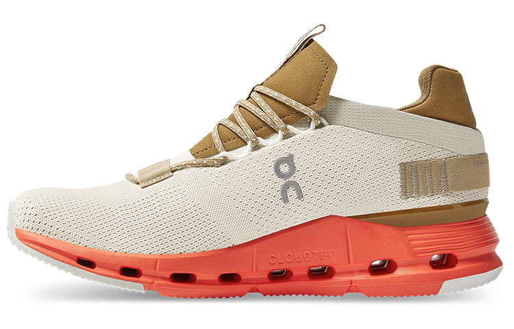 (Women) On Cloudnova 'Pearl White Orange Red' 26-99178