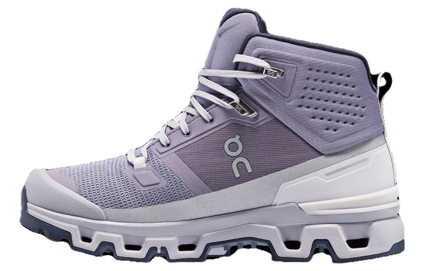 (Women) On Cloudrock 2 Waterproof 'Purple Comfort Mid-Cut Outdoor Boot' 63.98281