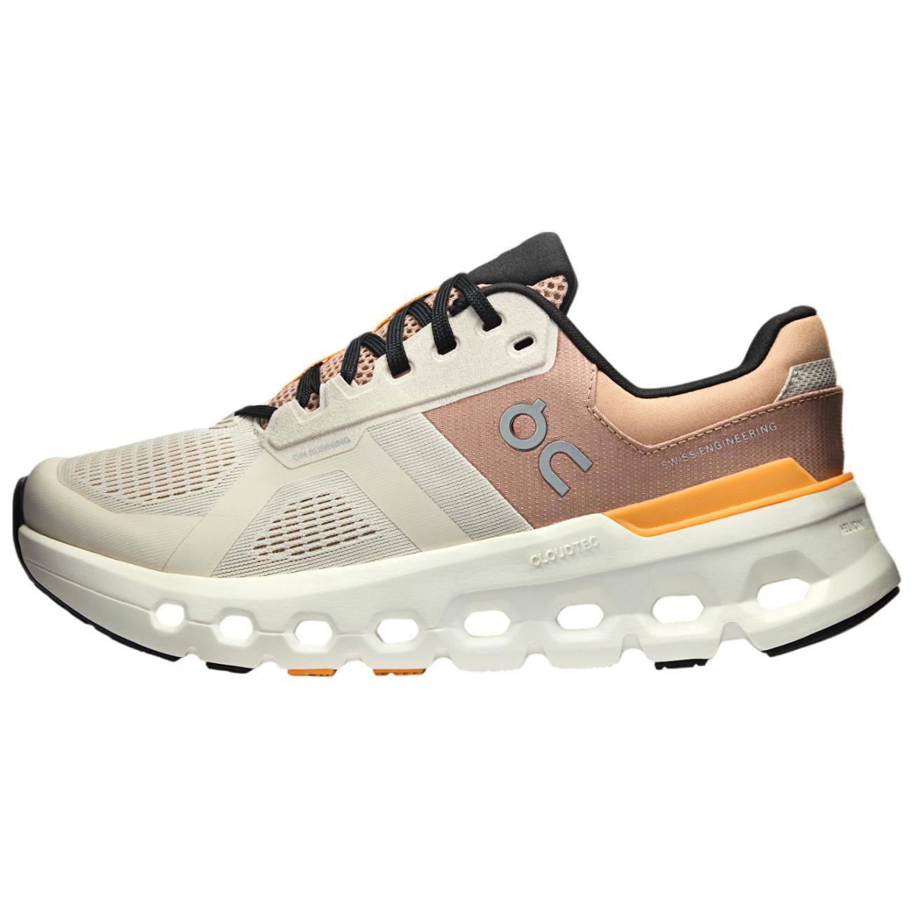 (Women) On Cloudrunner 2 WMNS White Brown Running Shoes - Comfortable & Durable. 3WE10133196