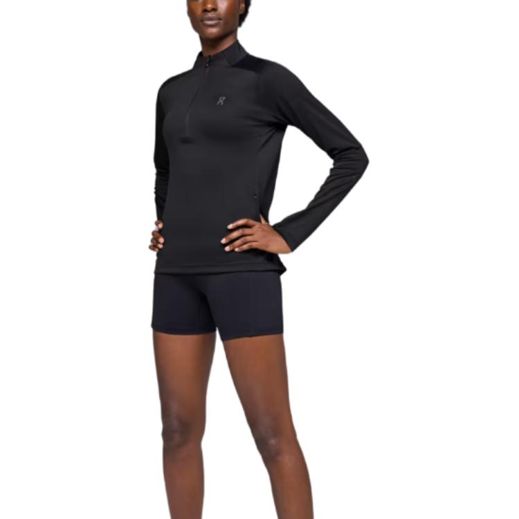 Lookbook (W) On Running 黑色长袖快干排湿运动T恤 1WE10780553