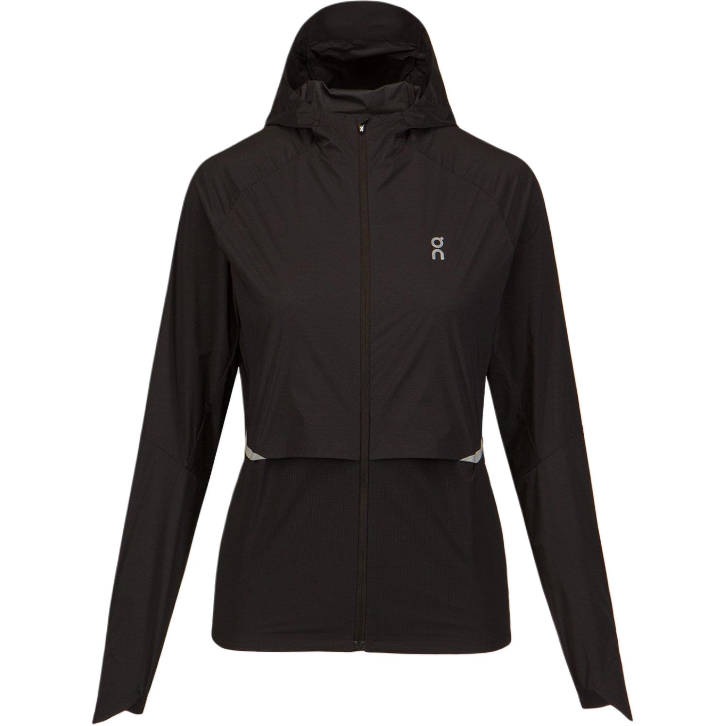 (Women) On Running  Black Solid Logo Hooded Long Sleeve Jacket. 1WE10410553