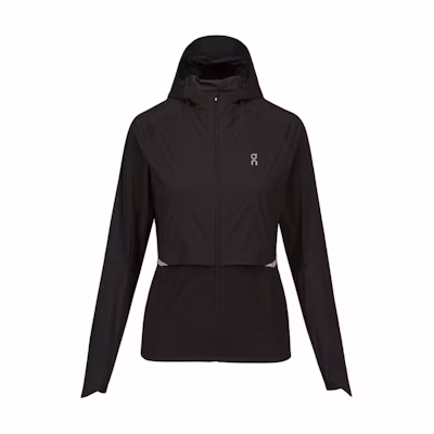 (Women) On Running Black Solid Logo Hooded Long Sleeve Jacket. 1WE10410553