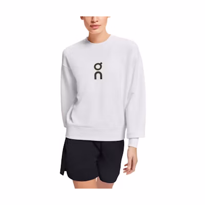 (Women) On Running Club Crew Logo Pullover Sweatshirt White 1WE10470069