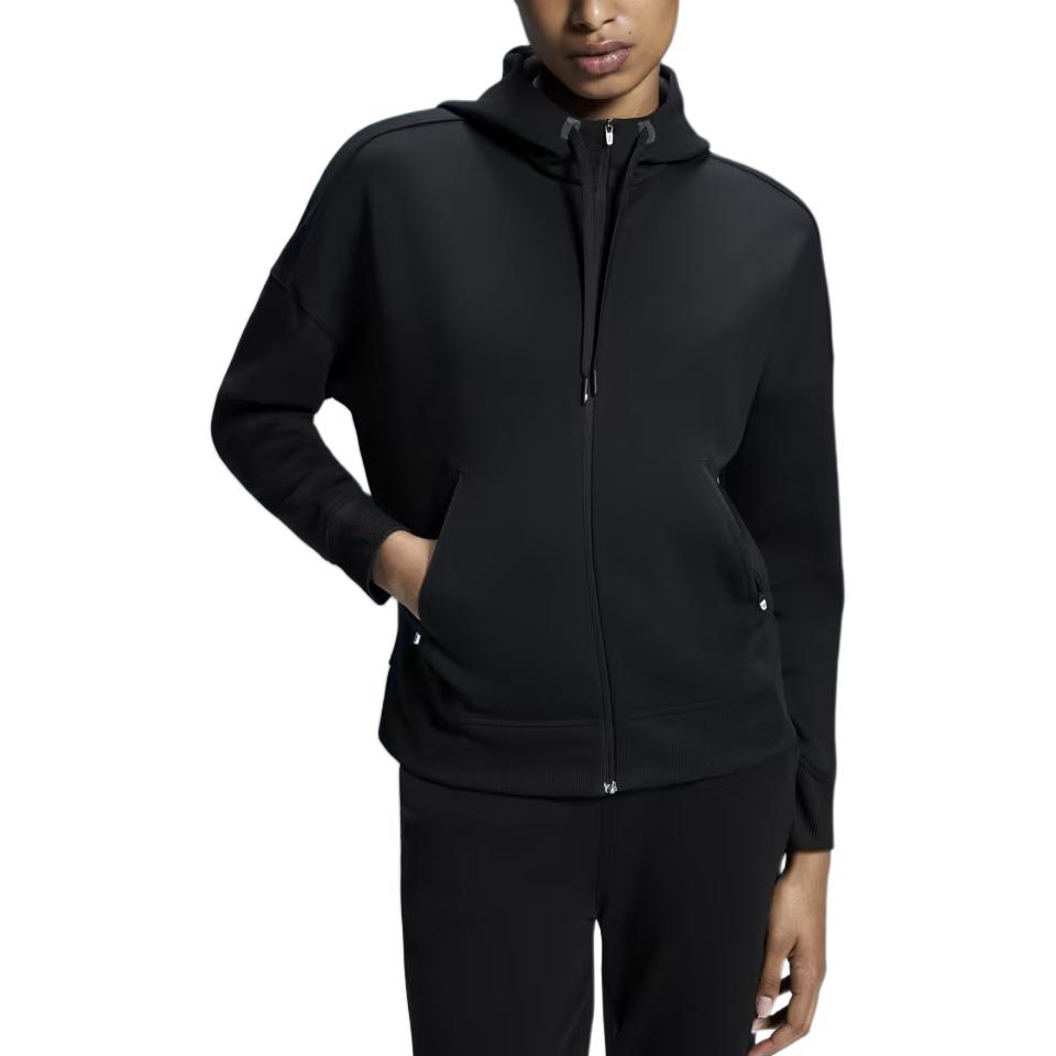 (Women) On Running  Loose Fit Logo Zip Hoodie Jacket - Black 1WE11800553