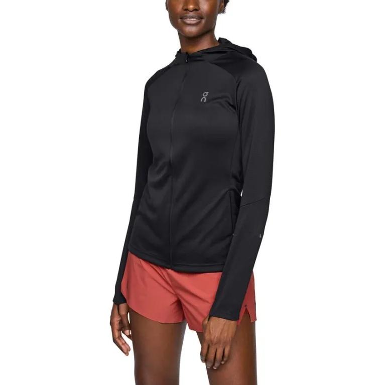 (Women) On Running Climate Zip Hoodie  Black - Comfortable Running Hoodie. 1WE10330553