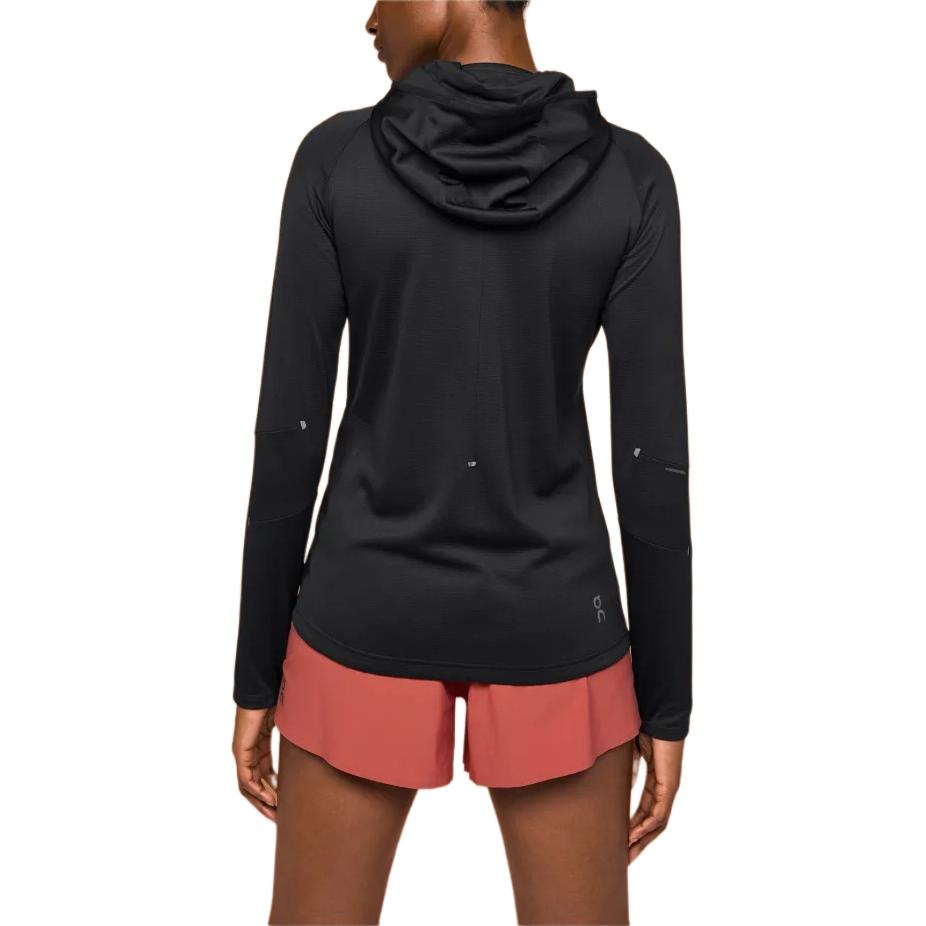 Lookbook (W) On Running 氣候拉鍊連帽衫 黑色- 舒適跑步連帽衫 1WE10330553
