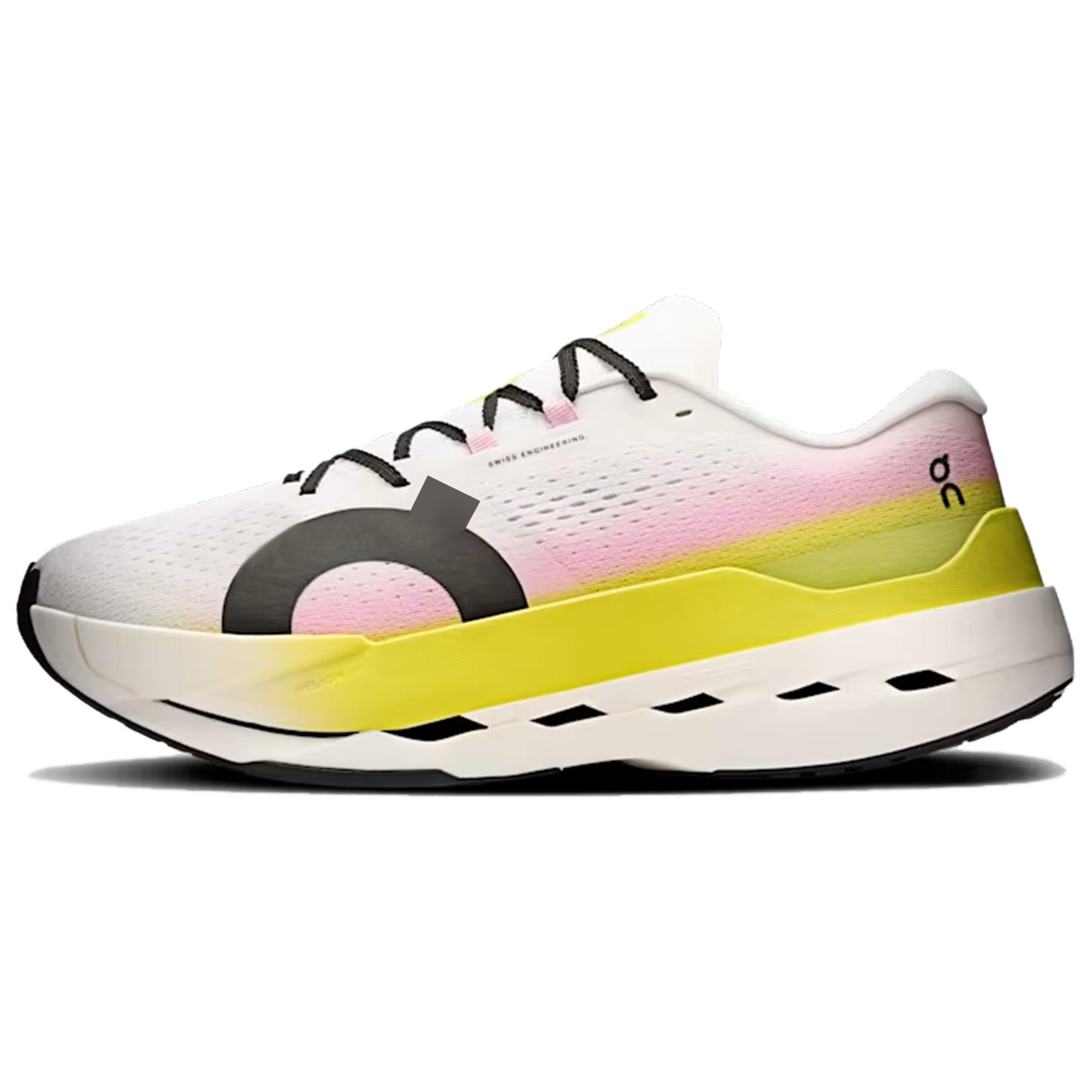 (Women) On Running Cloudboom Max Running Shoes White/Yellow/Pink 3WF30184229